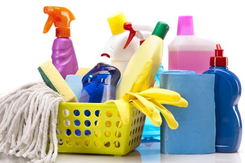 Deep carpet cleaning treatment in a busy room